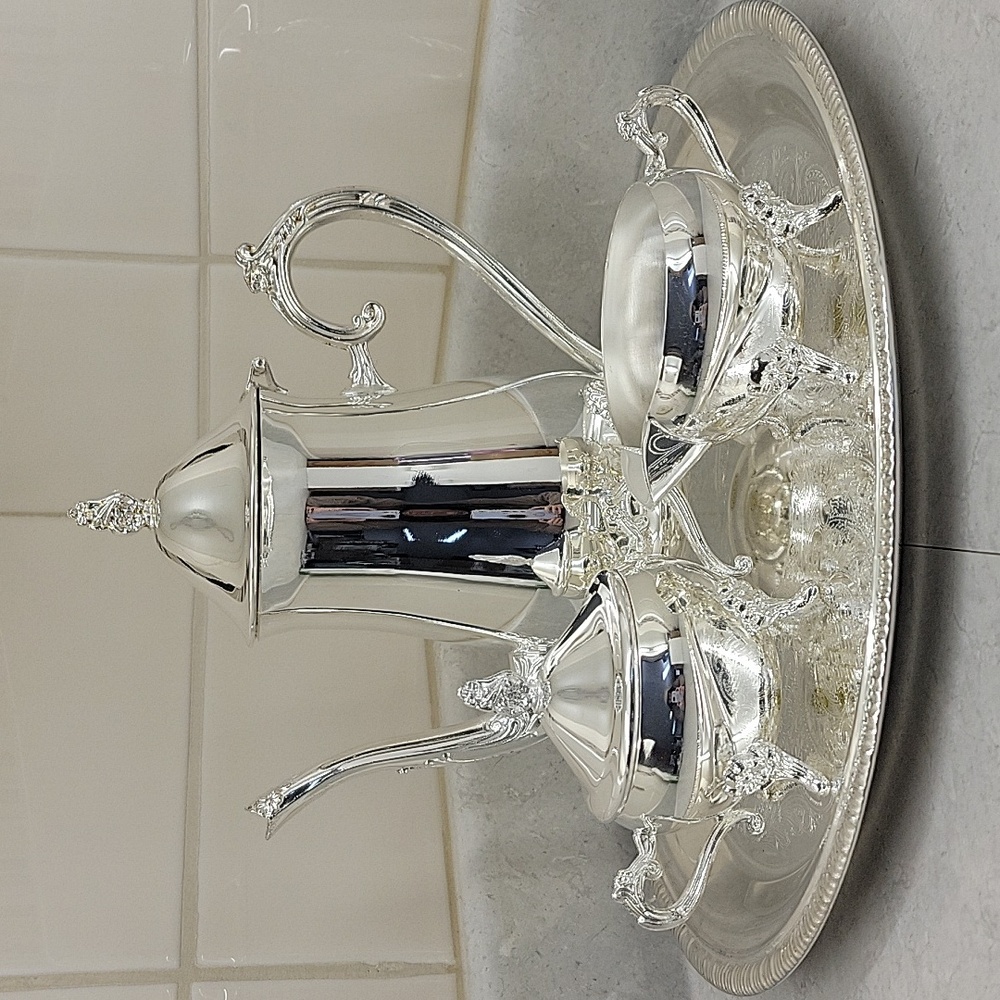 Silver-Plated Coffee Set with Tray